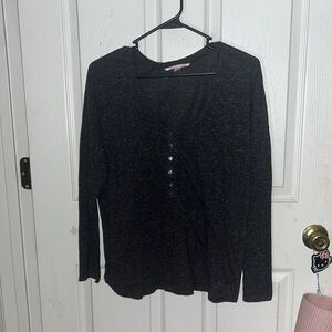 Victoria's Secret Black Long Sleeve Pajama Top